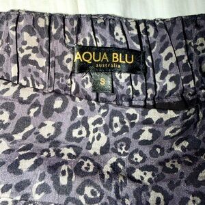 Aqua Blu Animal Print Skirt in Black and Gray